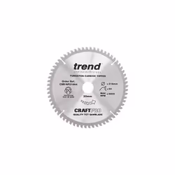 CraftPro TCT Circular Saw Blade for Mitre Saws, 216mm x 64 Teeth x 30mm Bore, Tungsten Carbide Tipped, Ideal for Cutting Alum ...