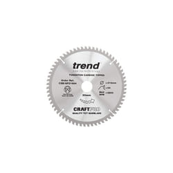 CraftPro TCT Circular Saw Blade for Mitre Saws, 216mm x 64 Teeth x 30mm Bore, Tungsten Carbide Tipped, Ideal for Cutting Aluminium & Plastic,