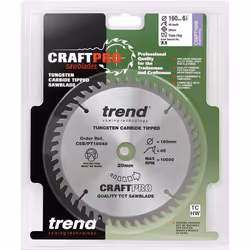 TREND CSB/PT16048 Craft Pro Super Fine Finish TCT Circular Blade Ideal for Festool, Scheppach, Mafell Plunge Saws, Tungsten Carbide Tipped, 160mm x 48 - Additional view 5