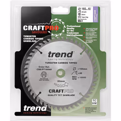 Trend CSB/PT16548 CraftPro TCT Saw Blade 165mm x 48 Teeth x 20mm (2.0mm Kerf), Silver - Additional view 5