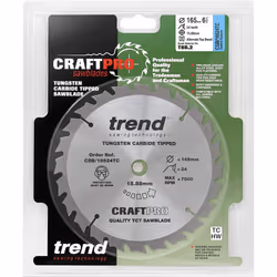 Trend CSB/16524T Craft Pro saw blade - 165mm diameter 5/8in bore 24tooth TCT for cordless saws, 5.0 mm*265.0 mm*318.0 mm - Additional view 6