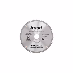CraftPro TCT Aluminium & Plastic Worktop Sawblade, 216mm Diameter, 30mm Bore, 80 Teeth, 2.8mm Kerf, -6 Hook, CSB/AP21680
