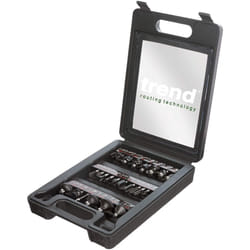 Trend SET/SS24X1/4TC 24 piece router cutter set - 1/4in shank, Black