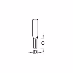 CraftPro Straight Two Flute Router Cutter Bit, 1/2 Inch Shank, 6mm Cut Diameter & 25mm Cut Length, Tungsten Carbide Tipped, C005AX1/2TC