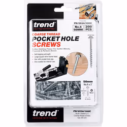 Trend PH/8X50/200C Pocket Hole Screws 50mm Long-Pack of 200 for softwoods
