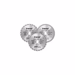 Trend CSB/165/3PK/C Craft Pro Triple Pack Medium/Fine Finish TCT Blades Ideal for DC390, DWE007, DCS391, DC391N Circular Saws ...
