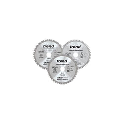 Trend CSB/190/3PK Craft Pro Triple Pack of TCT Circular Saw Blades, 190mm x 24, 40 and 60 Teeth x 30 Bore, Tungsten Carbide Tipped