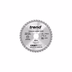 Trend CSB/190/3PK Craft Pro Triple Pack of TCT Circular Saw Blades, 190mm x 24, 40 and 60 Teeth x 30 Bore, Tungsten Carbide Tipped