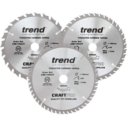 Trend CSB/165/3PK/B Craft Pro Triple Pack of TCT Blades Ideal for Dewalt DC390, DWE007, DCS391, and DC391N Circular Saws, Tungsten Carbide Tipped,