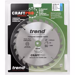 Trend CSB/23524 Craft Pro General Purpose TCT Blade Ideal for Bosch, Makita, Milwaukee, and Hikoki Circular Saws, 235mm x 24 Teeth x 30mm Bore, - Additional view 6