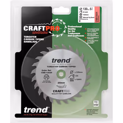 Trend CSB/13024 Craft Pro Combination TCT Blade for Circular Saws, Tungsten Carbide Tipped, 130mm x 24 Teeth x 20mm Bore - Additional view 6