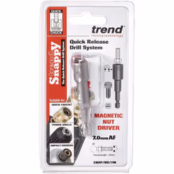 Trend SNAP/ND/7M 7mm Nut Driver with Integral Magnet to Hold securely. Ideal for Self Cutting Sheet Metal Fixings, Silver