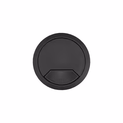 Cable Tidy Inserts, Pack of 3, Black, 80mm Diameter, ABS Plastic with Spring-Loaded Swivel Cover-Plate, CTI/80/PK3