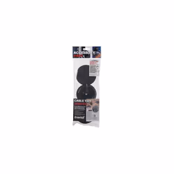 Cable Tidy Inserts, Pack of 3, Black, 80mm Diameter, ABS Plastic with Spring-Loaded Swivel Cover-Plate, CTI/80/PK3