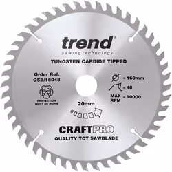 Trend CSB16048 160mm x 48t x 20mm Craft Saw Blade