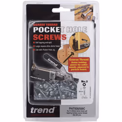 Trend PH/7X30/500C S/T Coarse Pocket Hole Screw Pack, Silver, 30mm