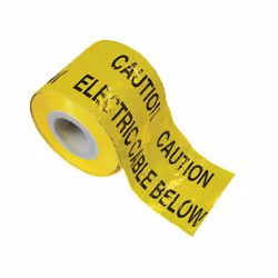 150MM X 365M UNDERGROUND DETECTABLE WARNING TAPE   "ELECTRIC CABLE BELOW"