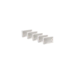 Axiom Surface Mounted Back Box 25mm Wall Pattress Double 2 Gang Electrical Socket, White (10)