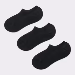 Gu By Uniqlo Very Short Socks 3p  With Anti Slip - 09 BLACK/ONE SIZE