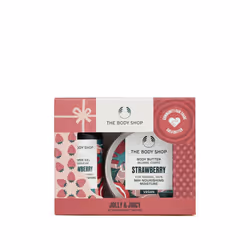Jolly & Juicy Strawberry Treats Body Care Holiday Gift Set, Vegan, 2-Piece Set