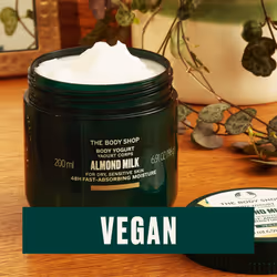 The Body Shop Almond Milk Body Yogurt  Instantly Absorbing Hydration from Head to Toe  For Sensitive Skin  Vegan  6.91 oz