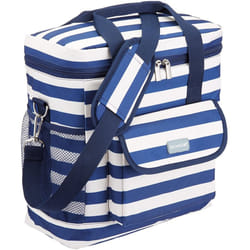 KitchenCraft We Love Summer Nautical-Striped Medium Cool Bag, 12 L (2.5 gal) - Navy Blue/White