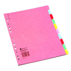 Rexel Manilla A4 Divider 10 Part Pastel Colours