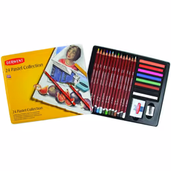 Derwent Pastel Collection Sampler Kit, Drawing & Writing, Set Of 24 Pencils, Blocks & Accessories For Pastel Drawing & Colour ...
