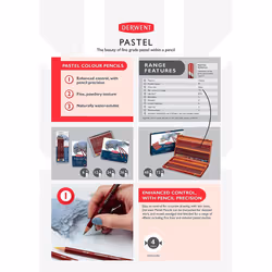 Derwent Pastel Collection Sampler Kit, Drawing & Writing, Set Of 24 Pencils, Blocks & Accessories For Pastel Drawing & Colouring, Professional