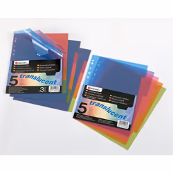 Rexel Translucent Polypropylene 5 Part Divider Multicolour