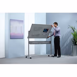Nobo Classic Steel Magnetic Mobile Board Horizontal Pivot 1500x1200mm - Additional view 5