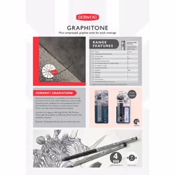 Derwent Water Soluble Graphitone Mixed Media  Pack  8 Count (0700662)