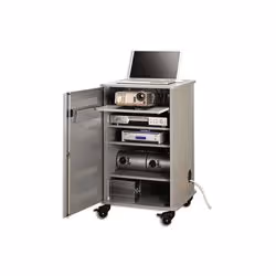 Nobo Multimedia Projection Cabinet, Multimedia cart, Grey, Silver, Laptop, 4 shelves, 570 x 600 x 950 mm