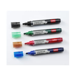 Nobo Liquid Ink Drywipe Markers Assorted Blister (4)