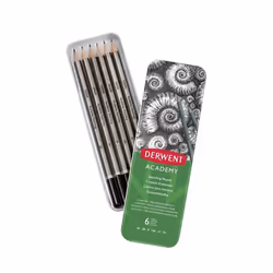 Derwent Academy charcoal pencil 6 pc(s) Grey