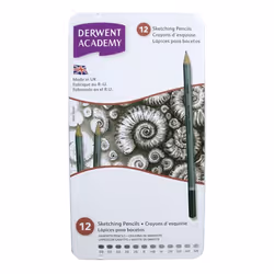 Derwent Academy charcoal pencil 12 pc(s) Grey