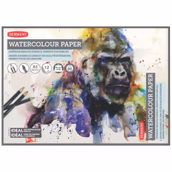 Derwent A3 Watercolour Paper Pad, 12 Sheets