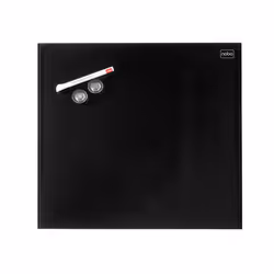 Nobo Diamond Glass Board Magnetic Black 300x300mm Retail Pack, Glass, 300 x 300 mm, Black, 346 mm, 346 mm, 36 mm