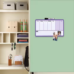 Rexel Magnetic Dry Erase Weekly Organiser Purple 140x360mm, Violet, Purple, Purple, Violet, Purple, Purple, 360 mm, 140 mm, 3 ...