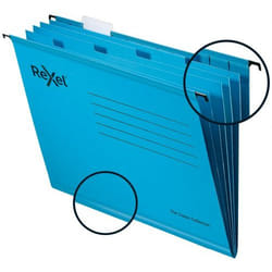 Rexel Classic A4 Suspension File Card 15mm V Base Blue (Pack 10) 21155
