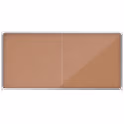 Cork lockable notice board with sliding glass doors and unobtrusive integrated corner lock. Complete with a modern stylish al ...