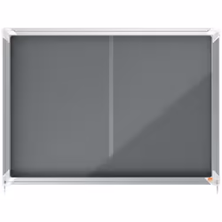Felt lockable notice board with sliding glass doors and unobtrusive integrated corner lock. Complete with a modern stylish al ...
