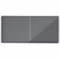 Felt lockable notice board with sliding glass doors and unobtrusive integrated corner lock. Complete with a modern stylish al ...