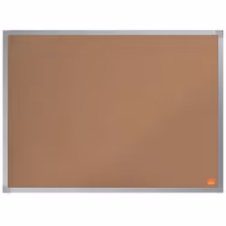 Cork notice board with an anodised aluminum trim and fixed by a through corner wall mounting. Excellent Cork notice board sur ...