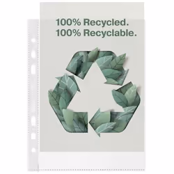 Rexel Multi Punched Recycled Pocket Polypropylene A5 70 Micron Top Ope