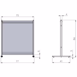 Nobo 1915547 magnetic board Grey, Transparent