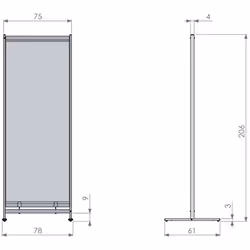 Nobo 1915552 magnetic board Grey, Translucent
