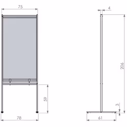 Nobo 1915558 magnetic board Grey, Transparent