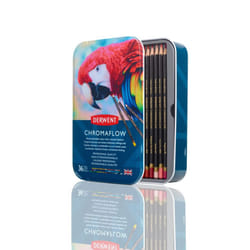 Derwent Chromaflow Colored Pencils 36 Tin  Set of 36  4mm Wide Core  Multicolor  Smooth Texture  Art Supplies for Drawing  Blending  Sketching  Adult
