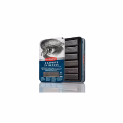 Graphite XL Blocks 6 Tin, Set of 6, 60mm Extra-Large Block, Water-soluble, Ideal for Sketching, Drawing and Expressive Mark M ...